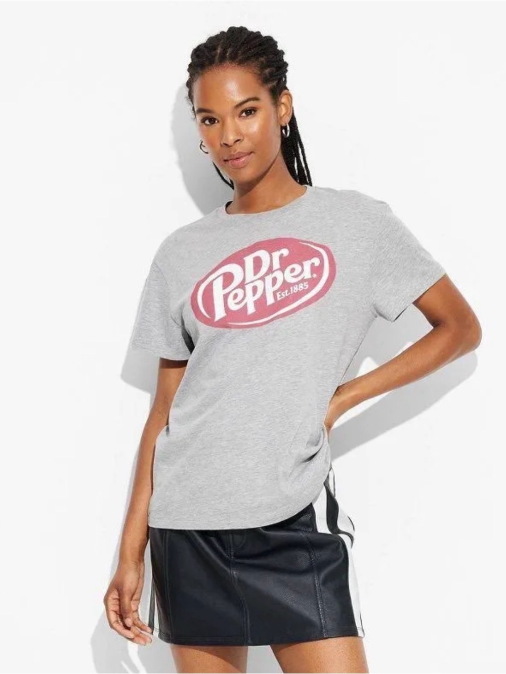 Dr Pepper Short Sleeve Graphic T-Shirt - Heather Gray Size S